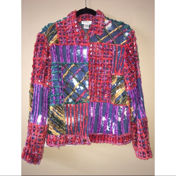 Minnie’s Closet Knit Jacket Embellished W/Chenille - Picture 1 of 4